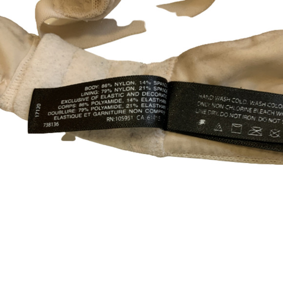 NATORI Paradox Unlined Unpadded Underwired T-Shirt Bra Beige Mesh Seamless 32D - Picture 4 of 6